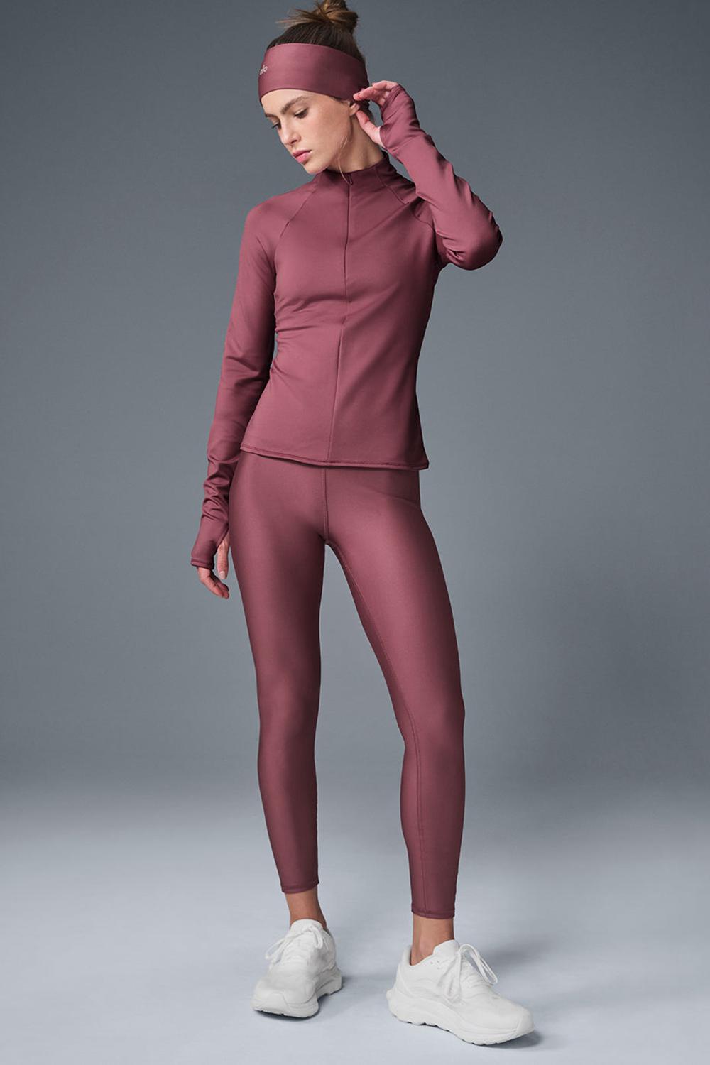 Μακρυμανικο γυναικεια Alo Yoga Airlift Winter Warm 1/4 Zip μπορντο | Greece  EMKUS-6037