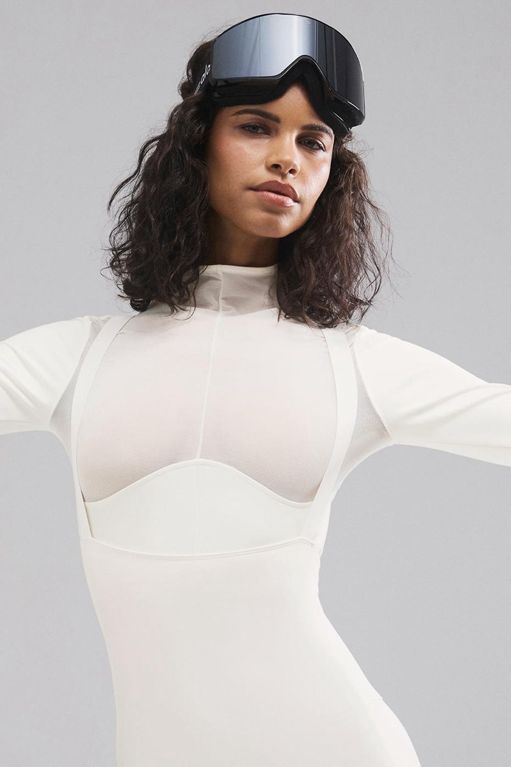 Μακρυμανικο γυναικεια Alo Yoga Airlift Winter Warm Mesh Ski Time Ivory | Greece  DHCQT-6913