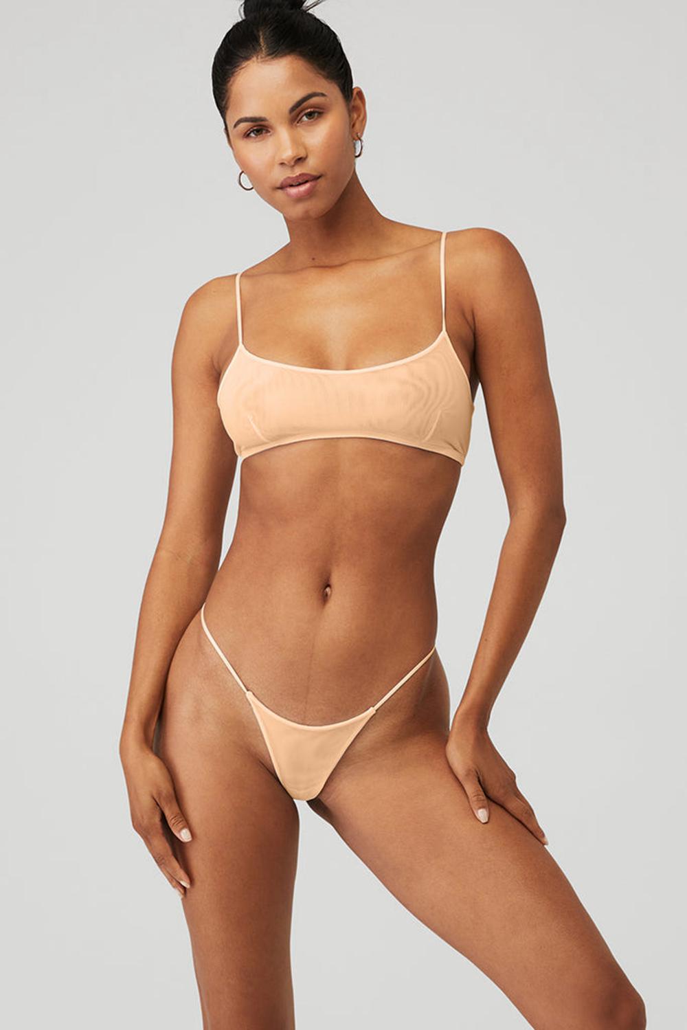 Μπραλέτες γυναικεια Alo Yoga Airmesh Venuslette Champagne | Greece  WLBFJ-9372