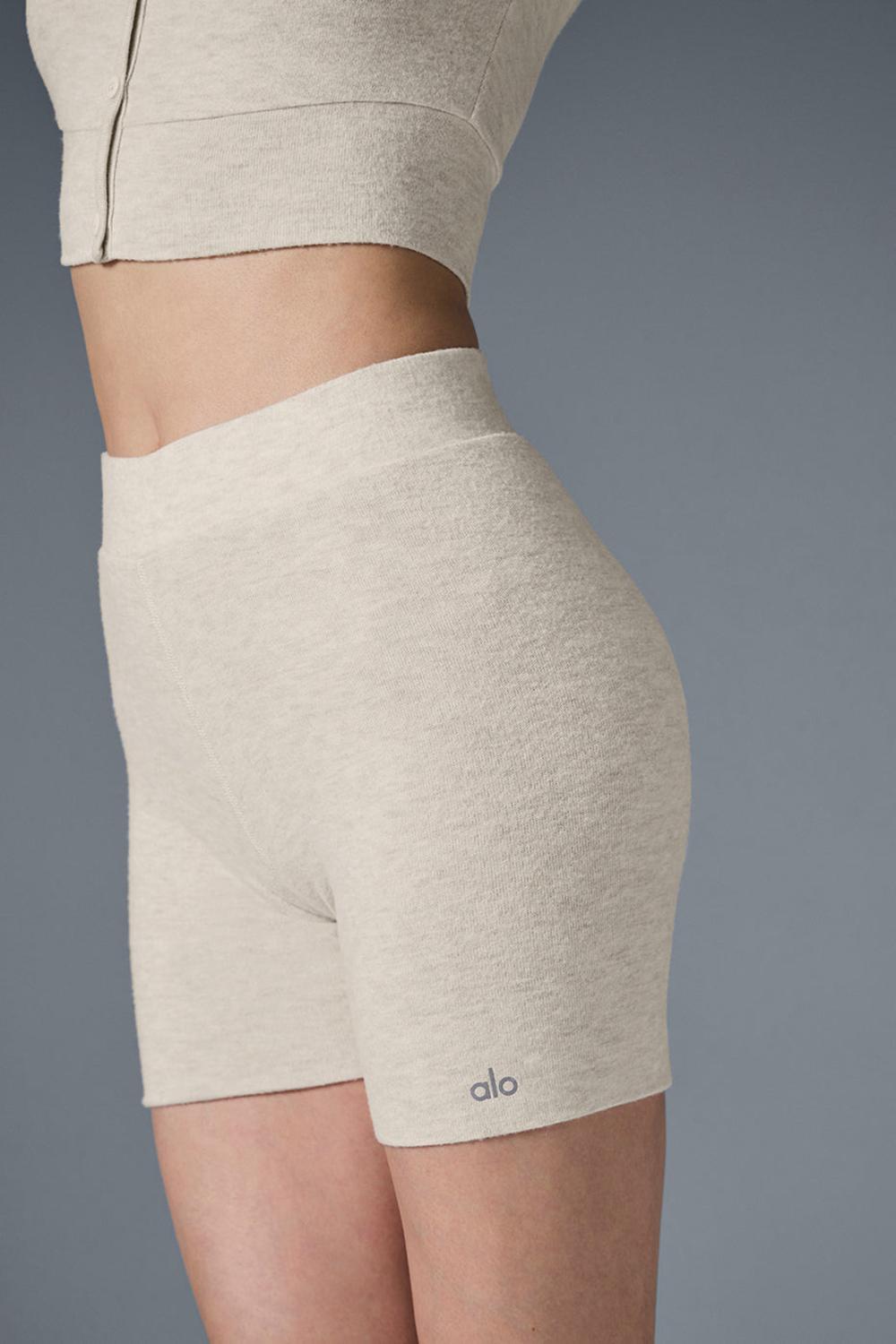 Σορτσ γυναικεια Alo Yoga Alolux High-Waist Me Time Oatmeal Heather | Greece  SHTNZ-0642