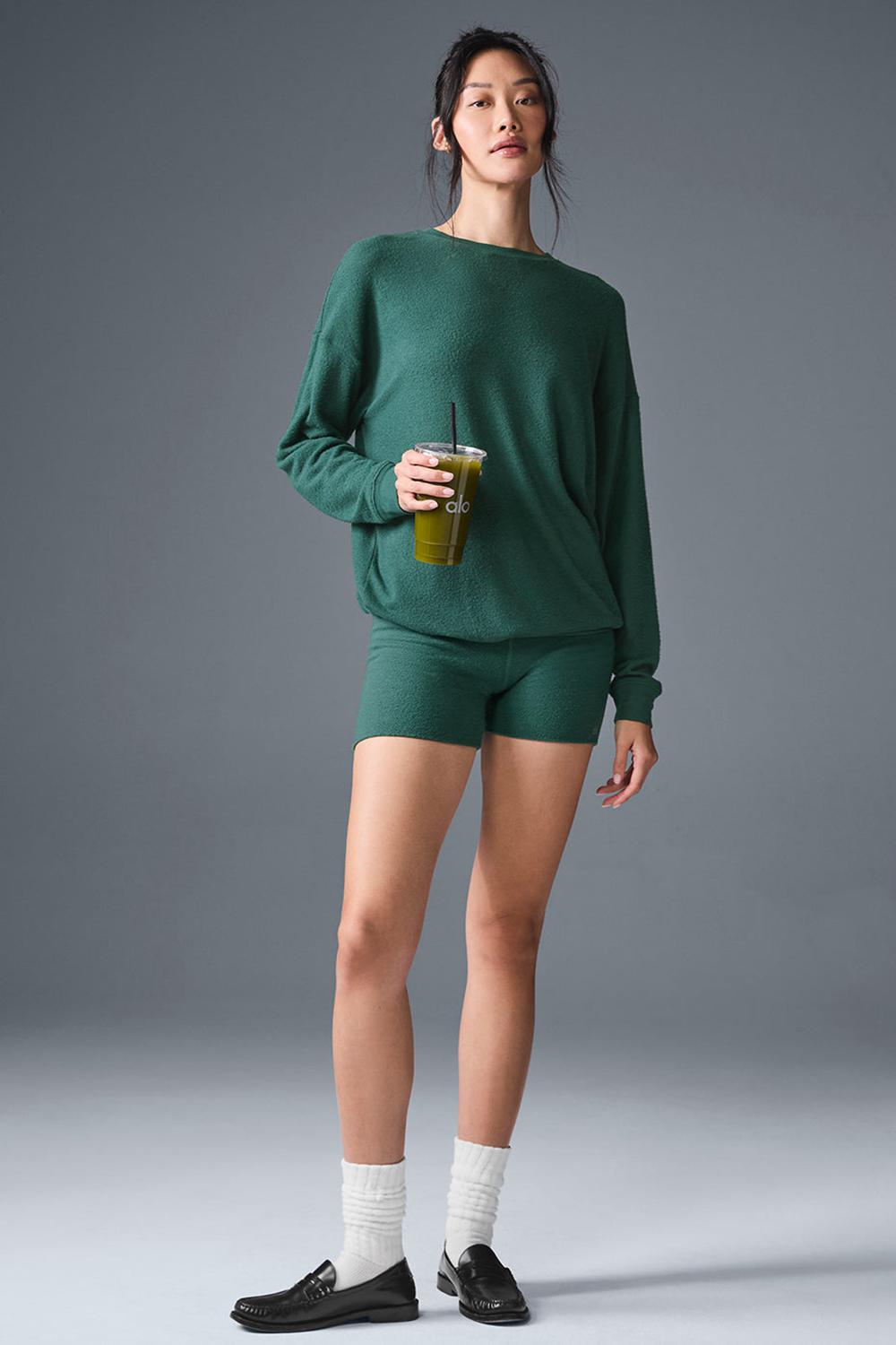 Σορτσ γυναικεια Alo Yoga Alolux High-Waist Me Time Winter Ivy | Greece  DWSGM-7452
