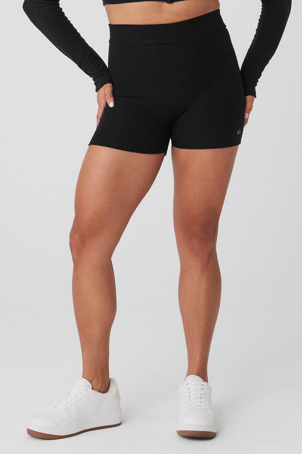 Σορτσ γυναικεια Alo Yoga Alolux High-Waist Me Time μαυρα | Greece  FYKZI-1683