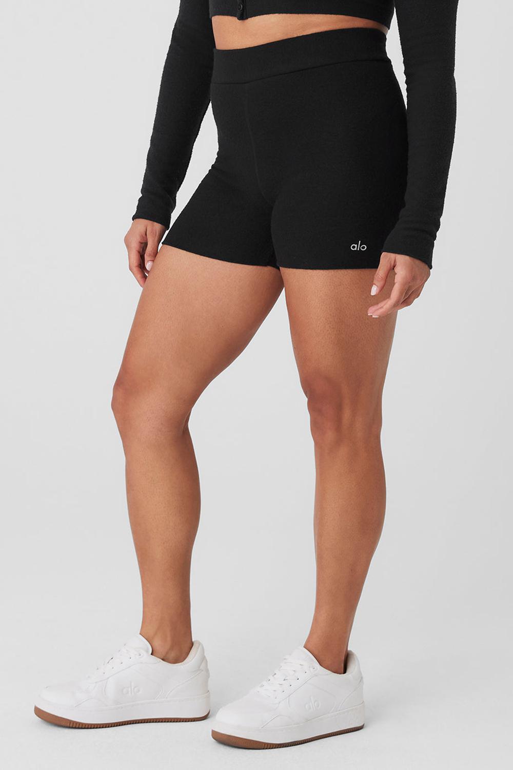 Σορτσ γυναικεια Alo Yoga Alolux High-Waist Me Time μαυρα | Greece  FYKZI-1683
