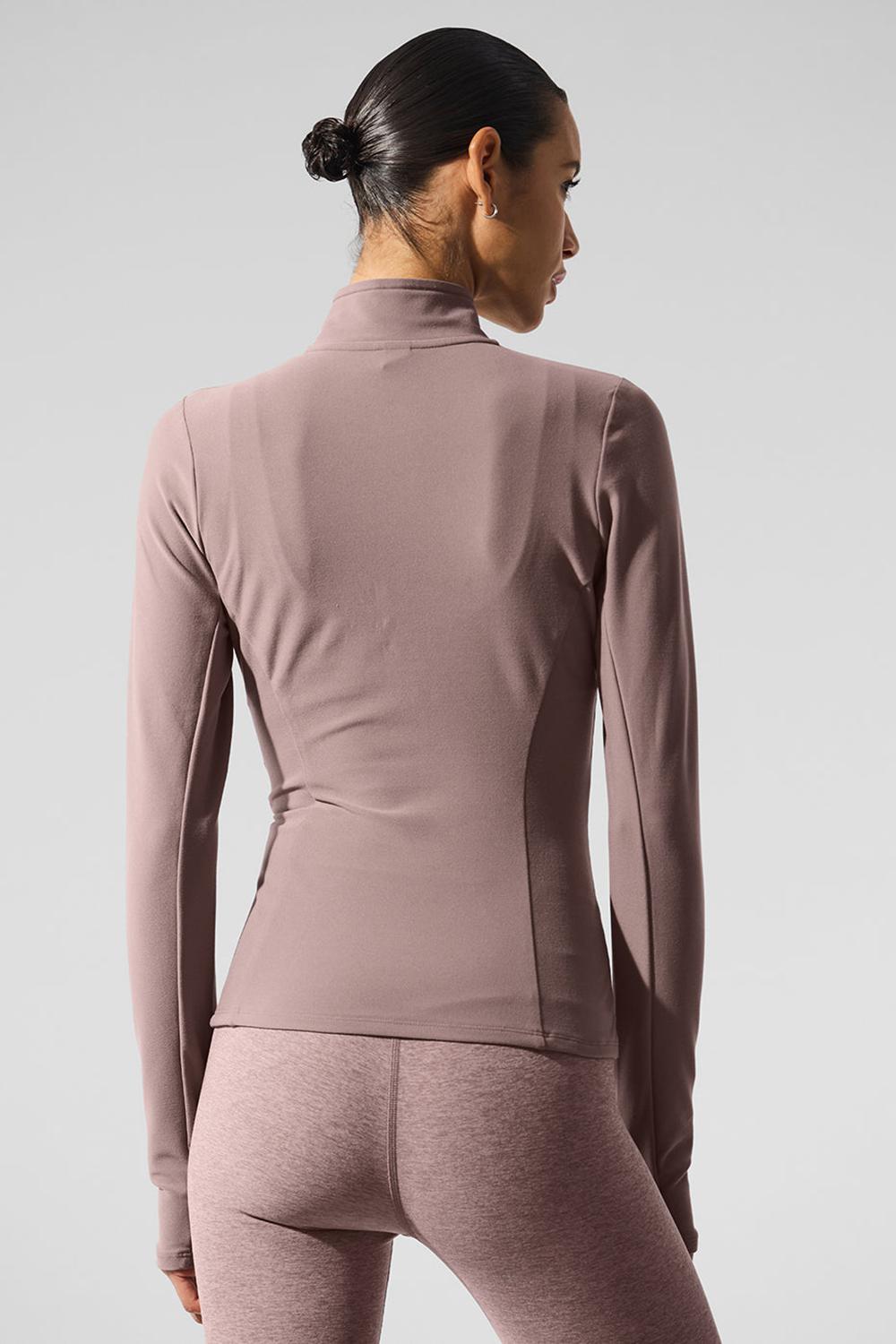 Φουτερ γυναικεια Alo Yoga Alosoft 1/2 Zip Rapid Mushroom | Greece  XVEUS-1469