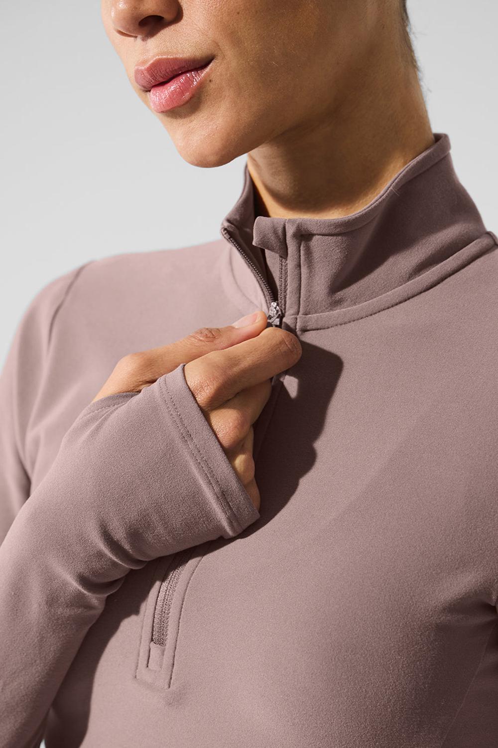 Φουτερ γυναικεια Alo Yoga Alosoft 1/2 Zip Rapid Mushroom | Greece  XVEUS-1469