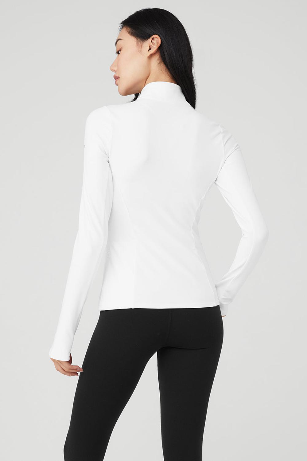 Φουτερ γυναικεια Alo Yoga Alosoft 1/2 Zip Rapid ασπρα | Greece  TGWEK-7216