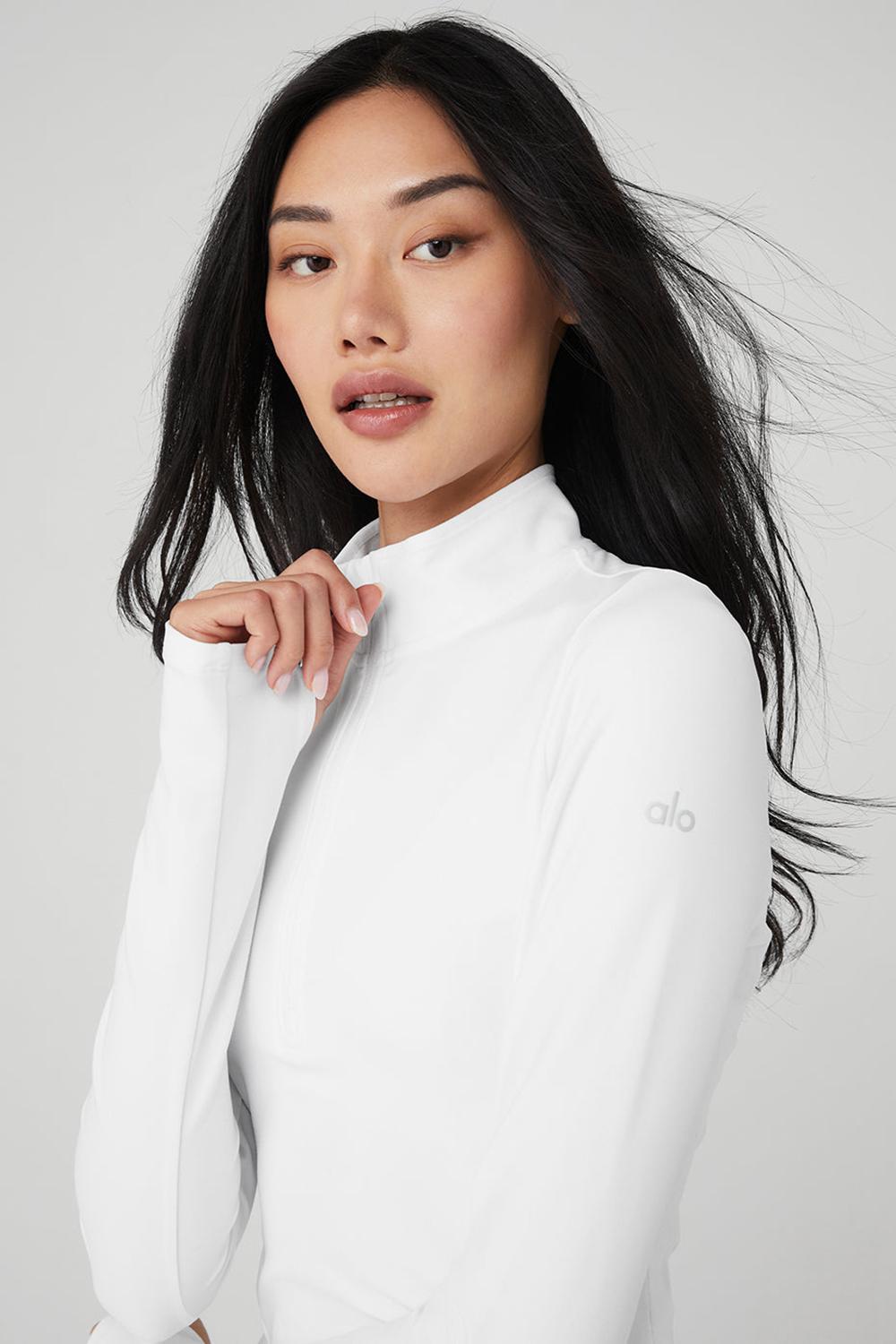 Φουτερ γυναικεια Alo Yoga Alosoft 1/2 Zip Rapid ασπρα | Greece  TGWEK-7216