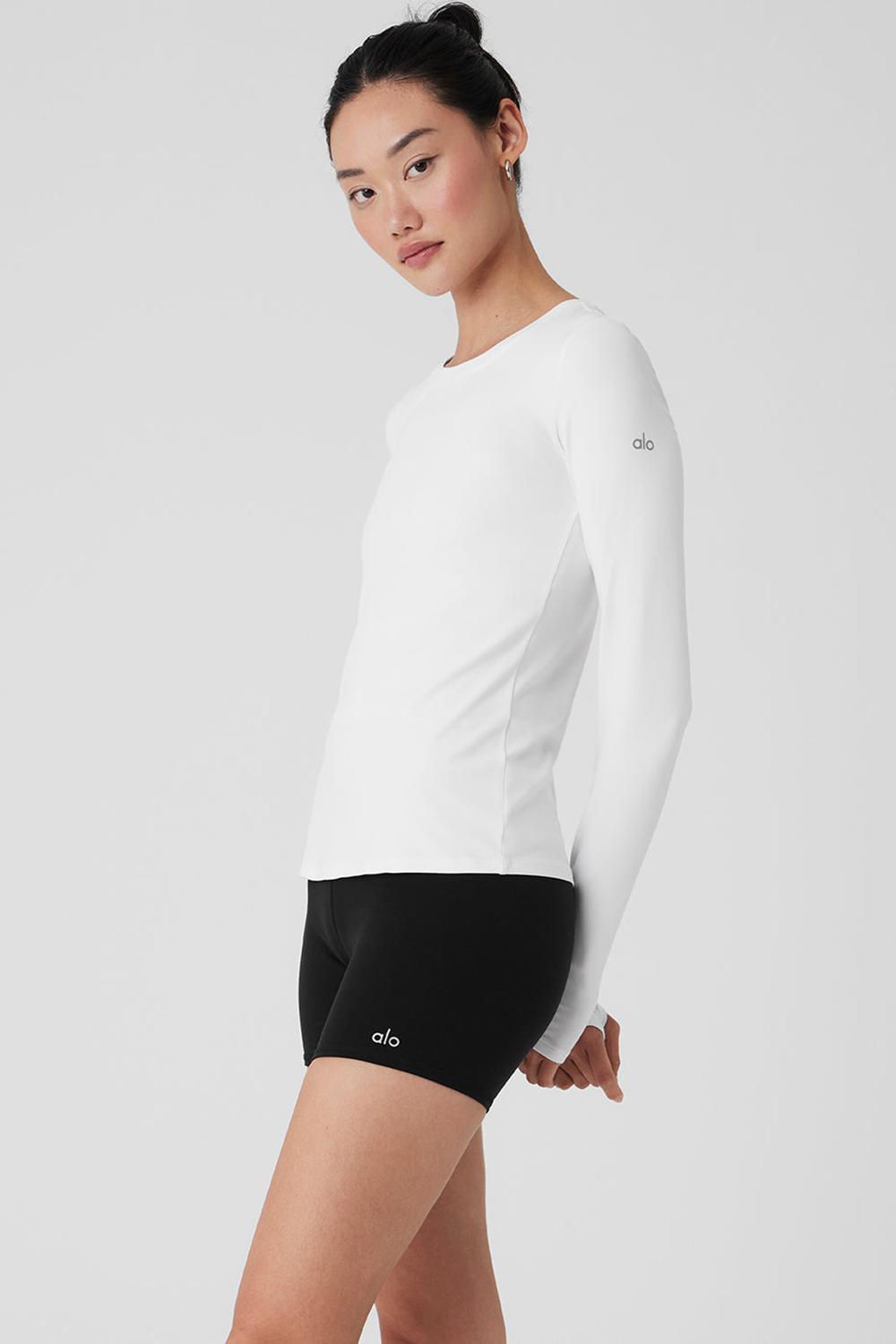 Μακρυμανικο γυναικεια Alo Yoga Alosoft Finesse ασπρα | Greece  HADGI-1075