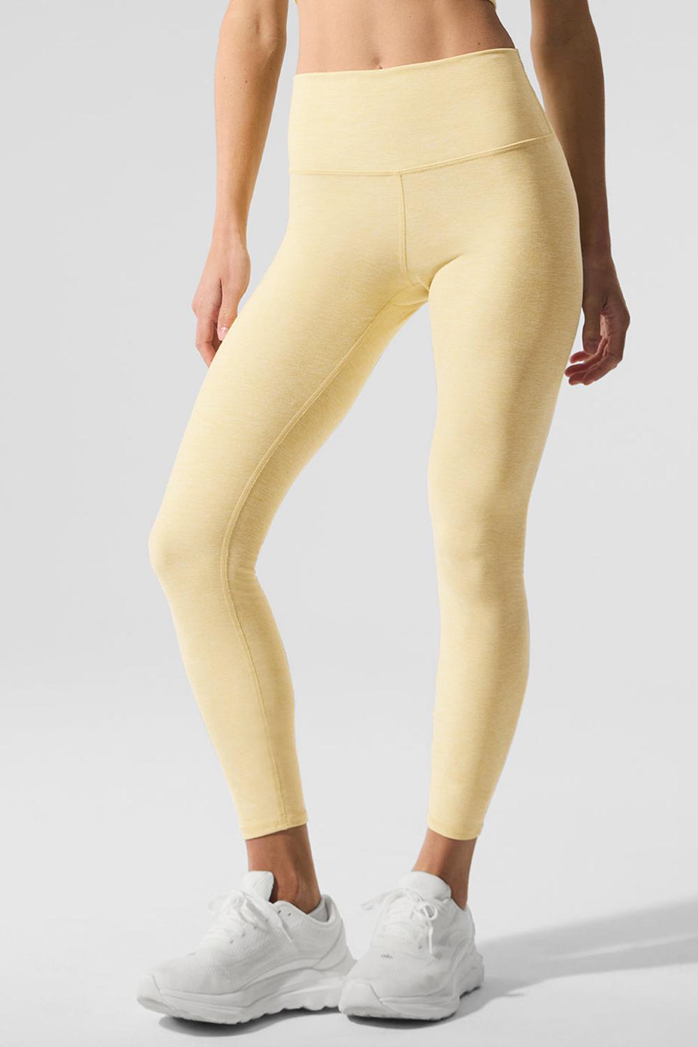Κολαν γυναικεια Alo Yoga Alosoft High-Waist 7/8 Highlight Warm Butter Heather | Greece  BWHVG-4813