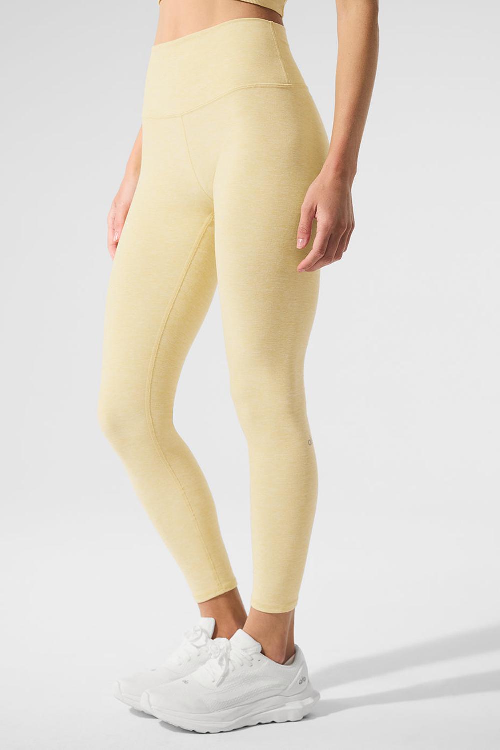 Κολαν γυναικεια Alo Yoga Alosoft High-Waist 7/8 Highlight Warm Butter Heather | Greece  BWHVG-4813