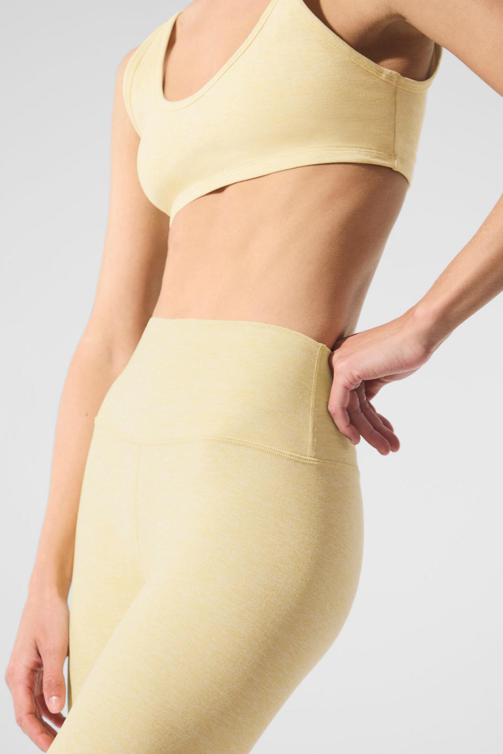 Κολαν γυναικεια Alo Yoga Alosoft High-Waist 7/8 Highlight Warm Butter Heather | Greece  BWHVG-4813