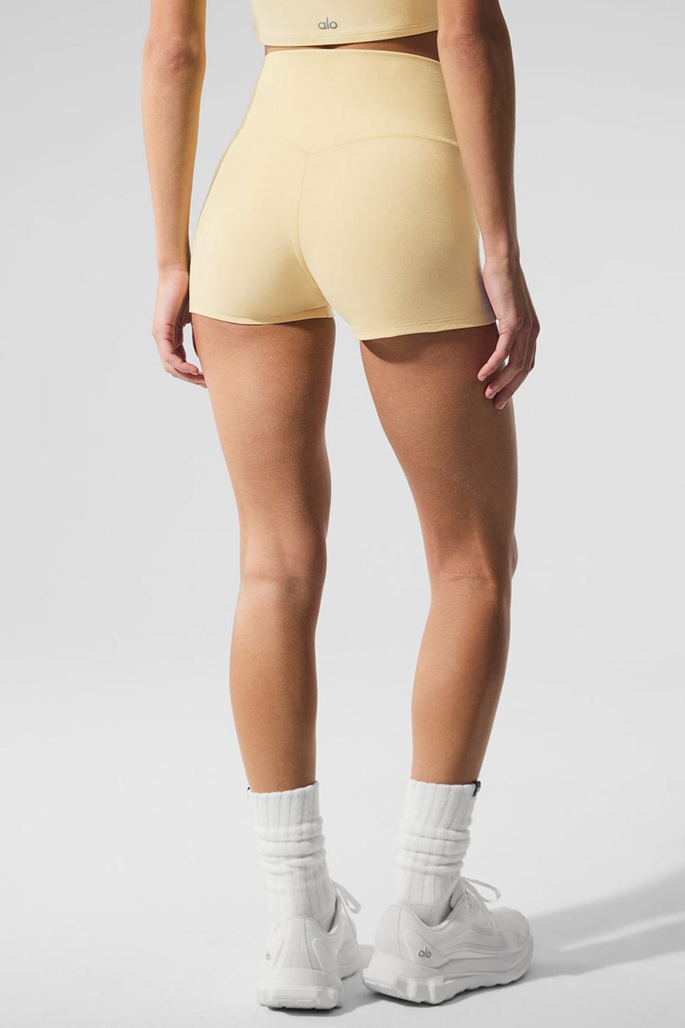 Σορτσ γυναικεια Alo Yoga Alosoft High-Waist Carefree Warm Butter Heather | Greece  FDJEI-7839