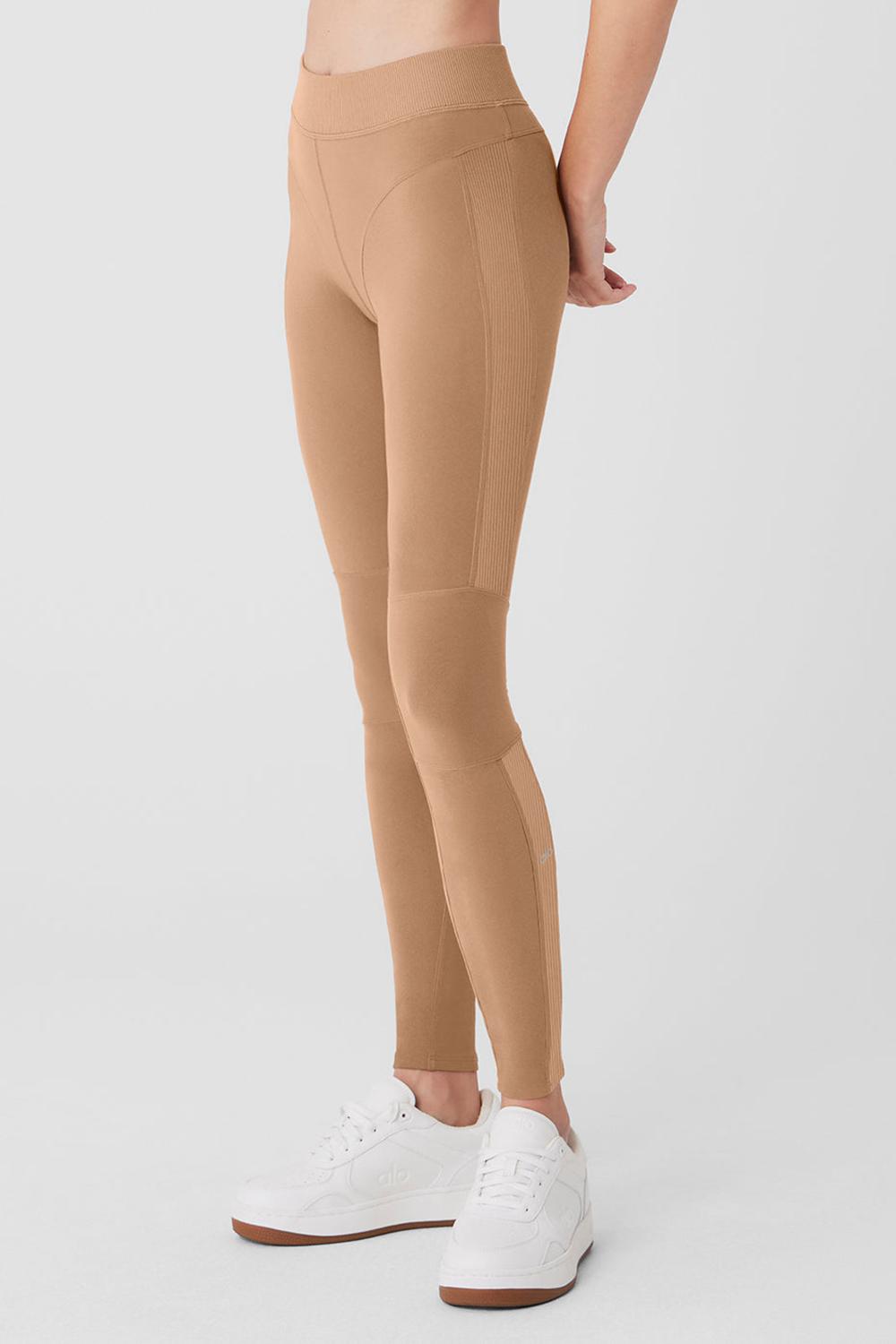 Κολαν γυναικεια Alo Yoga Alosoft High-Waist Head Start Toasted Almond | Greece  TUXFS-2536