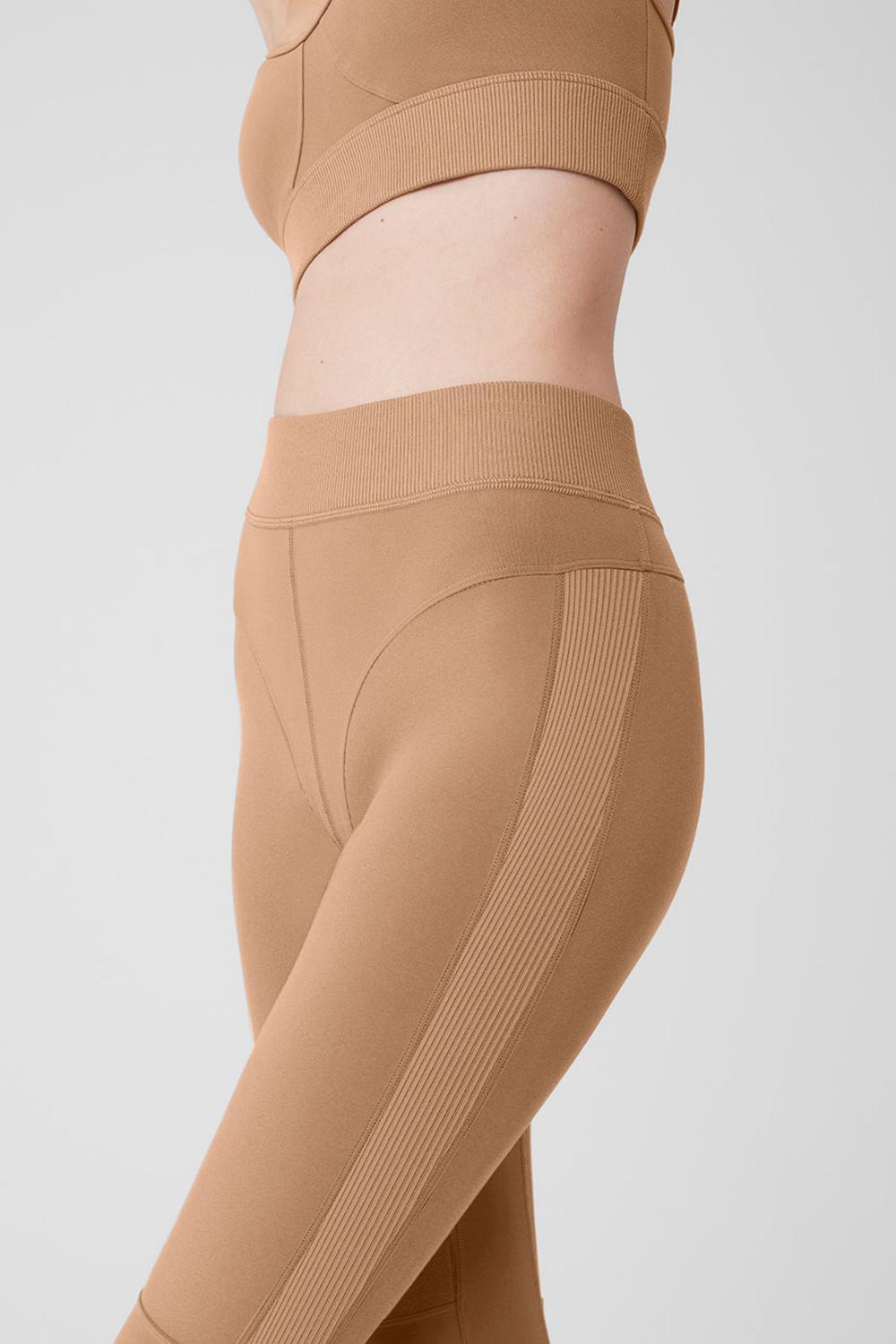 Κολαν γυναικεια Alo Yoga Alosoft High-Waist Head Start Toasted Almond | Greece  TUXFS-2536