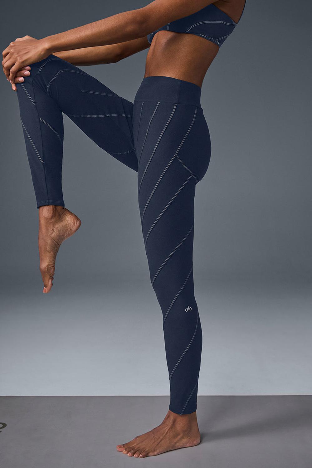 Κολαν γυναικεια Alo Yoga Alosoft High-Waist Sunray σκουρο μπλε | Greece  KSEHB-2583