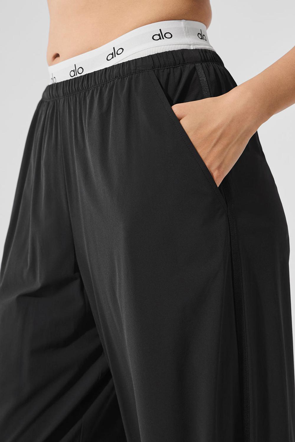 Παντελονι γυναικεια Alo Yoga Breezy Wide Leg μαυρα | Greece  FQPVS-0764