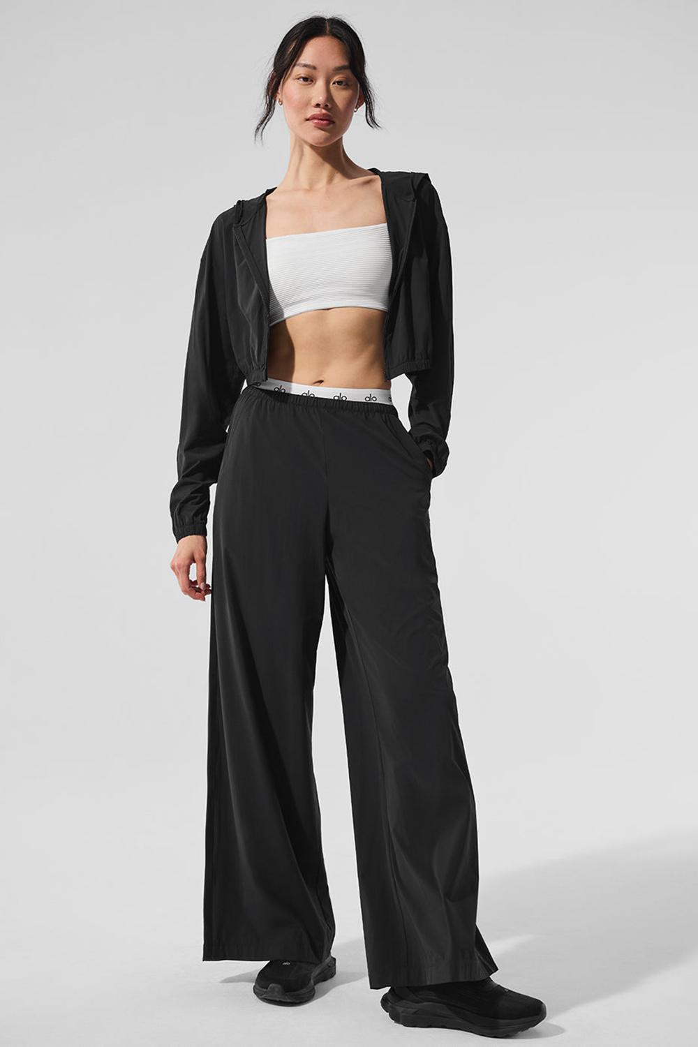 Παντελονι γυναικεια Alo Yoga Breezy Wide Leg μαυρα | Greece  FQPVS-0764