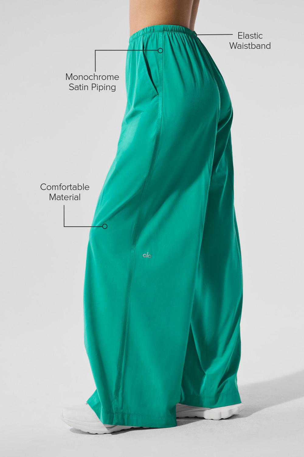 Παντελονι γυναικεια Alo Yoga Breezy Wide Leg πρασινο | Greece  YOGNC-5498