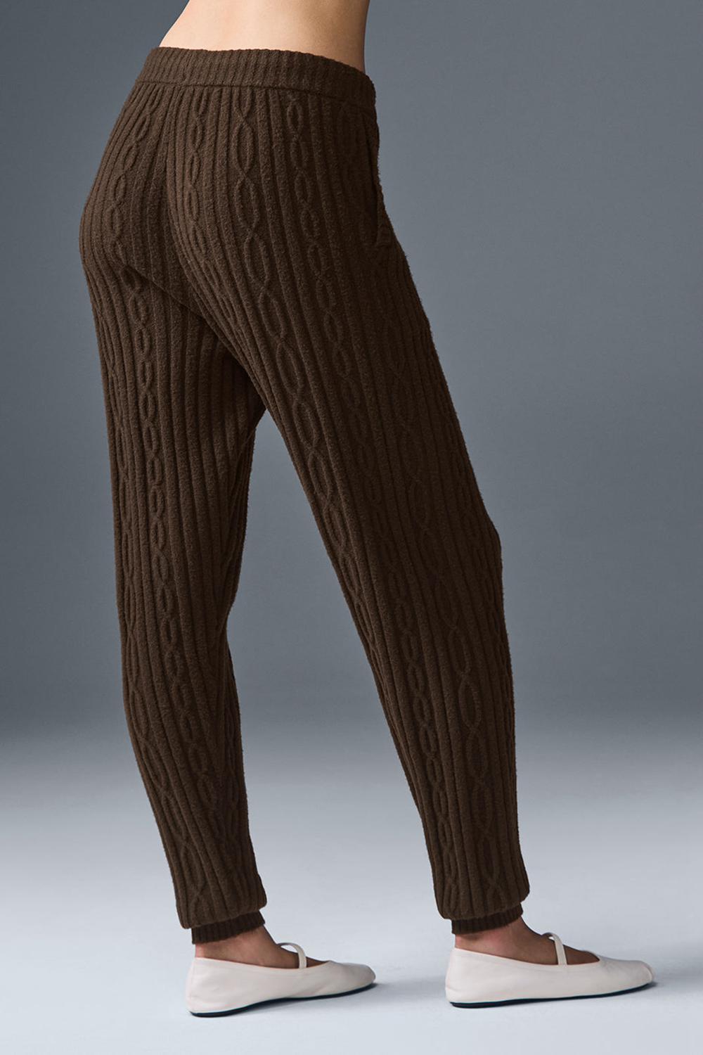 Παντελονι γυναικεια Alo Yoga Cable Knit Winter Bliss Espresso | Greece  LPFRV-7043