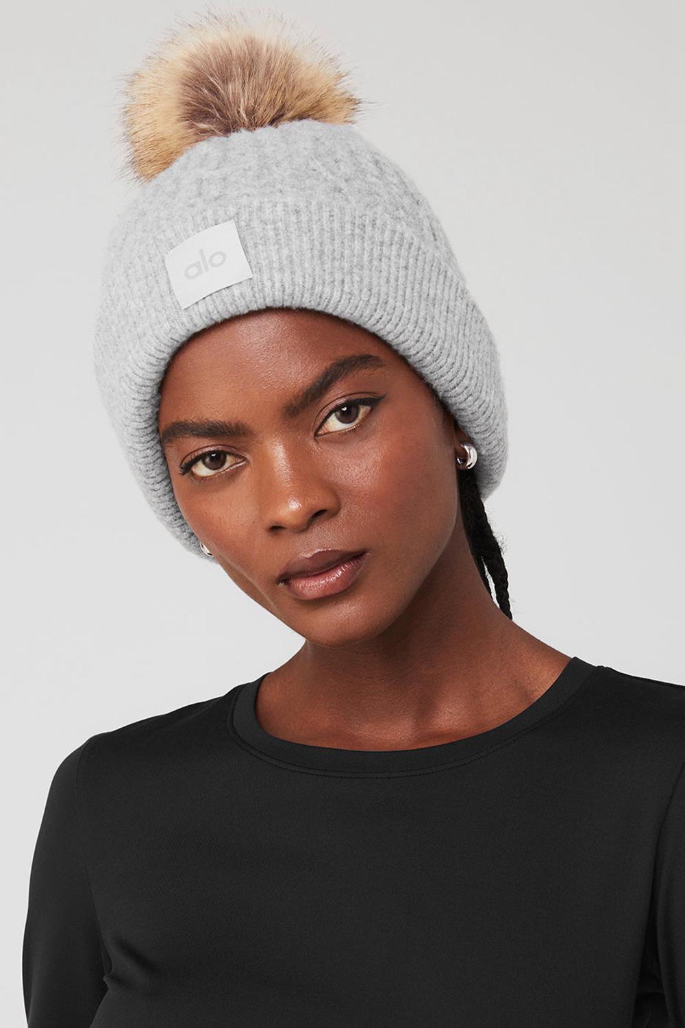 Σκουφακι γυναικεια Alo Yoga Cable Knit γκρι | Greece  AHDSC-9431