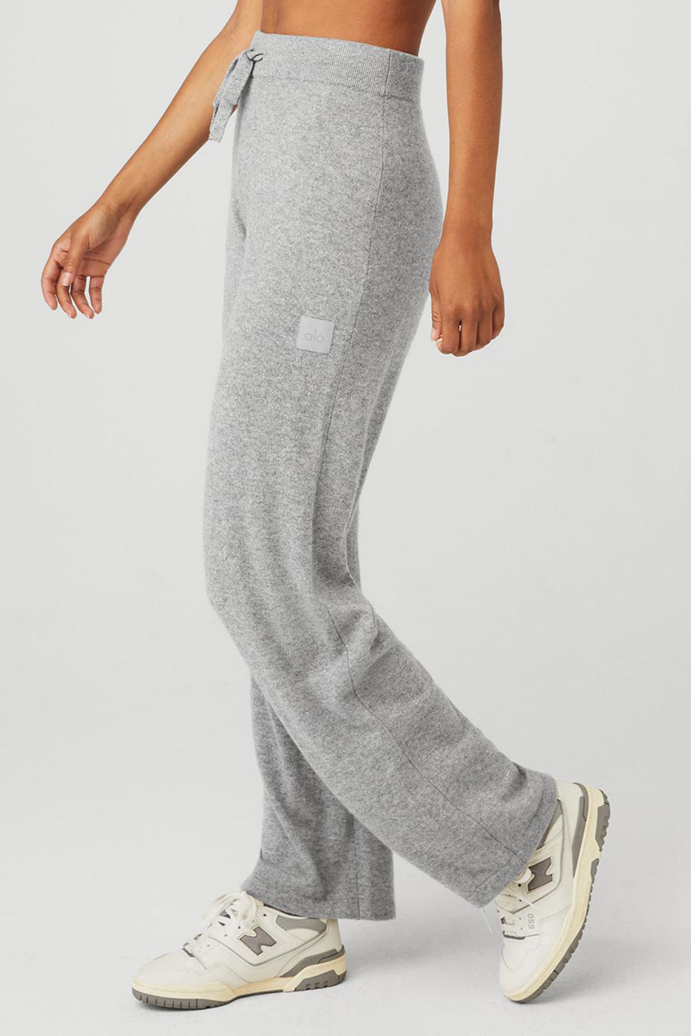 Παντελονι γυναικεια Alo Yoga Cashmere High-Waist Jet Set Wide Leg γκρι | Greece  XCWKQ-4953