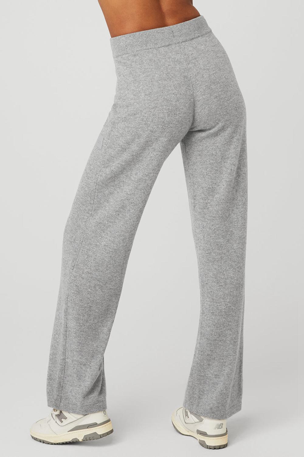 Παντελονι γυναικεια Alo Yoga Cashmere High-Waist Jet Set Wide Leg γκρι | Greece  XCWKQ-4953