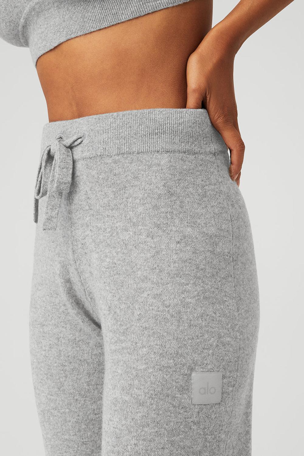 Παντελονι γυναικεια Alo Yoga Cashmere High-Waist Jet Set Wide Leg γκρι | Greece  XCWKQ-4953