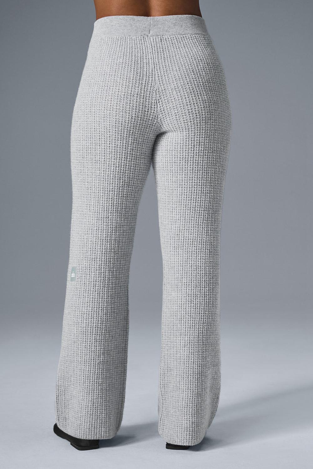 Παντελονι γυναικεια Alo Yoga Cashmere High-Waist Plush Waffle γκρι | Greece  LCWXI-1073