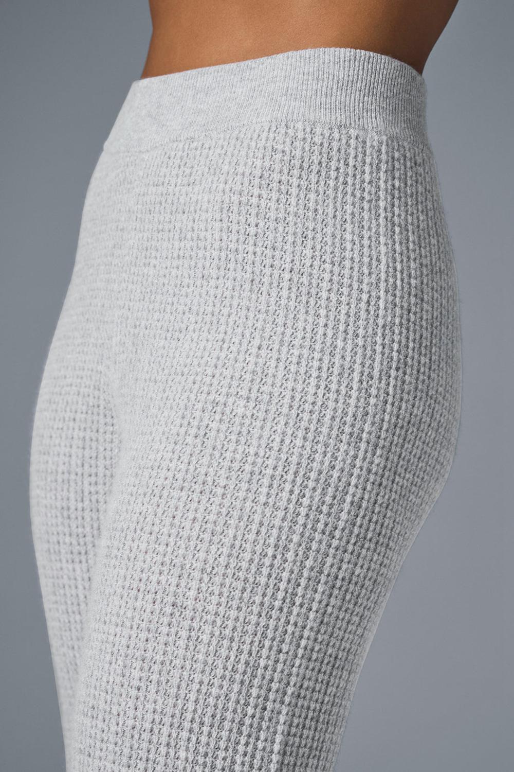 Παντελονι γυναικεια Alo Yoga Cashmere High-Waist Plush Waffle γκρι | Greece  LCWXI-1073