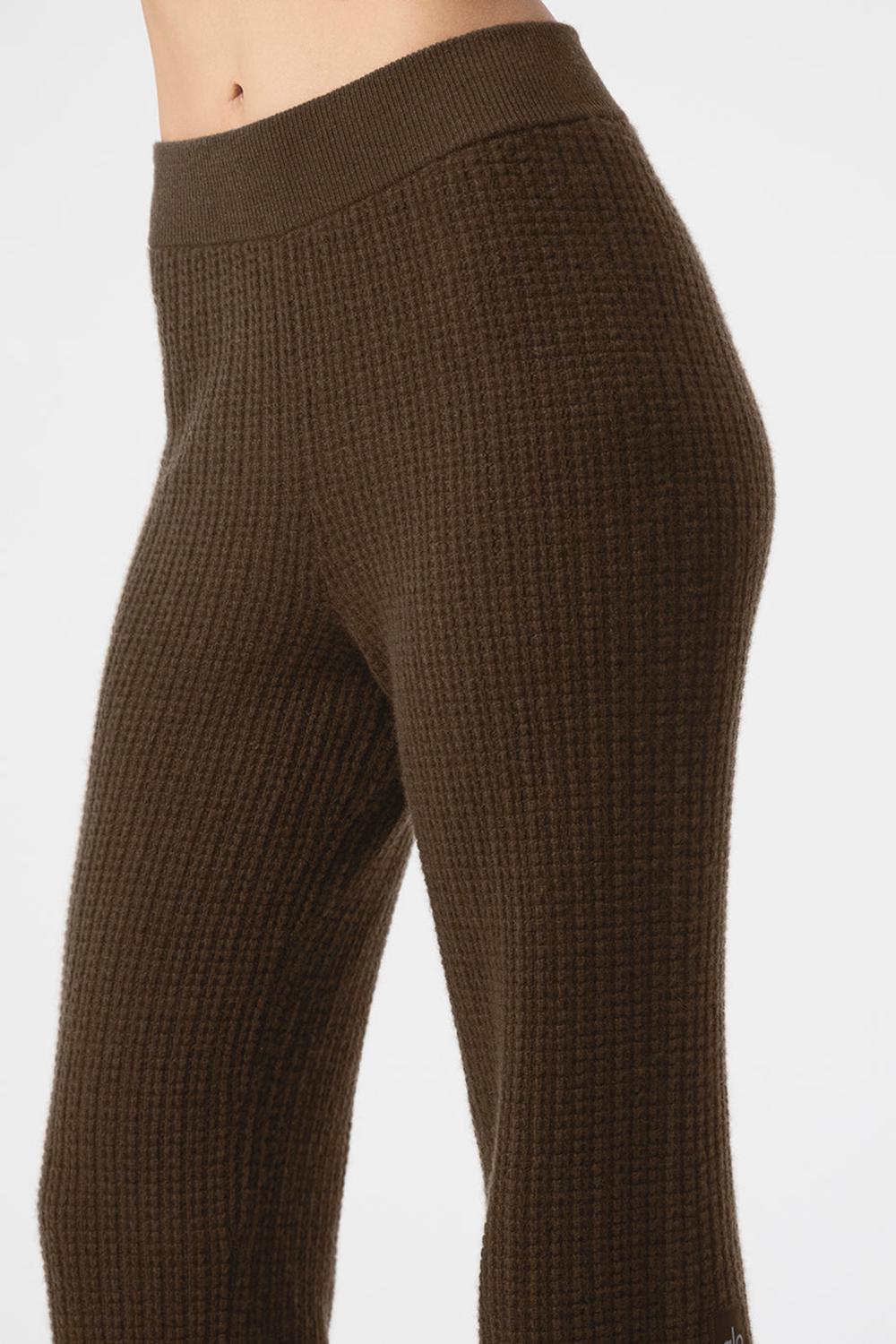 Παντελονι γυναικεια Alo Yoga Cashmere High-Waist Plush Waffle Espresso | Greece  YVAQP-8241
