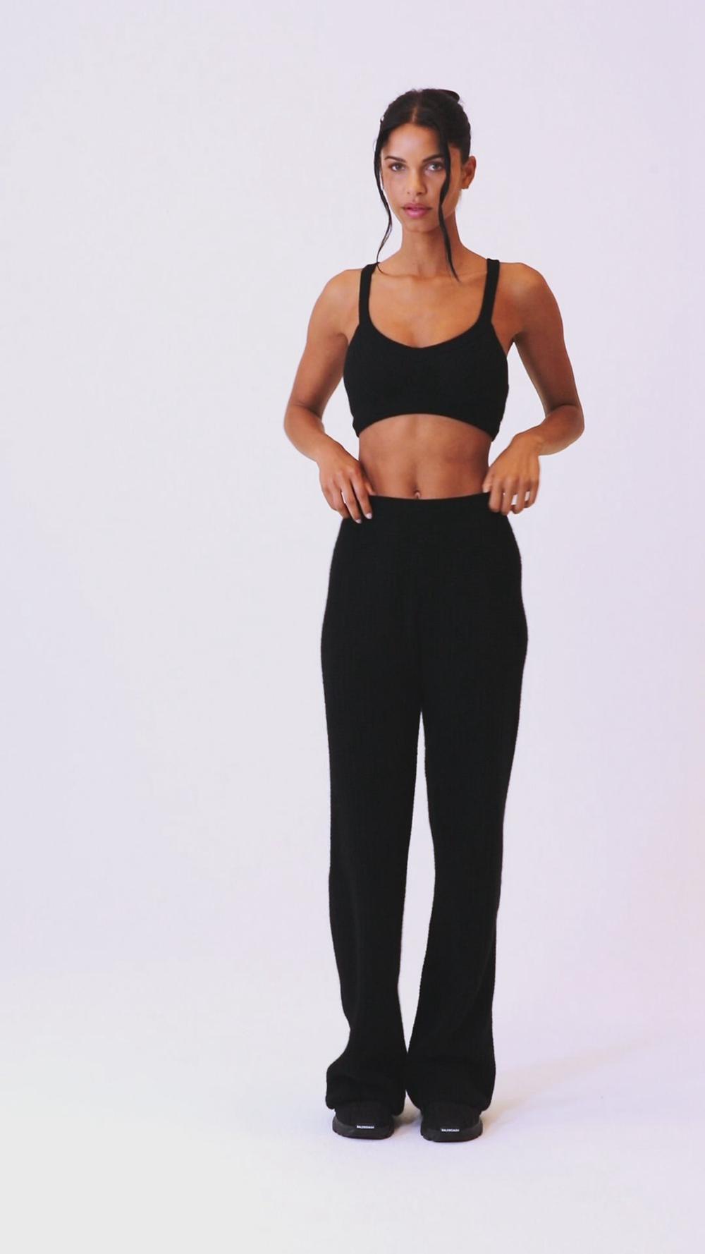 Παντελονι γυναικεια Alo Yoga Cashmere High-Waist Plush Waffle σκουρο μπλε | Greece  XENGZ-4362