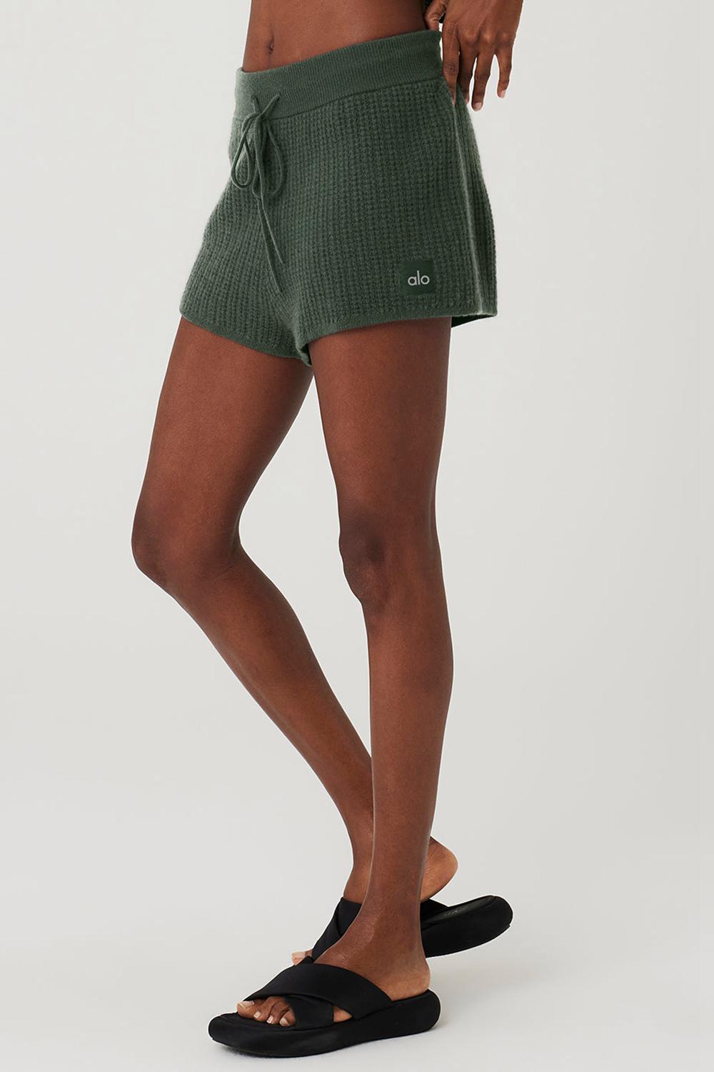 Σορτσ γυναικεια Alo Yoga Cashmere High-Waist Plush Waffle σκούρο | Greece  PYZCA-3495