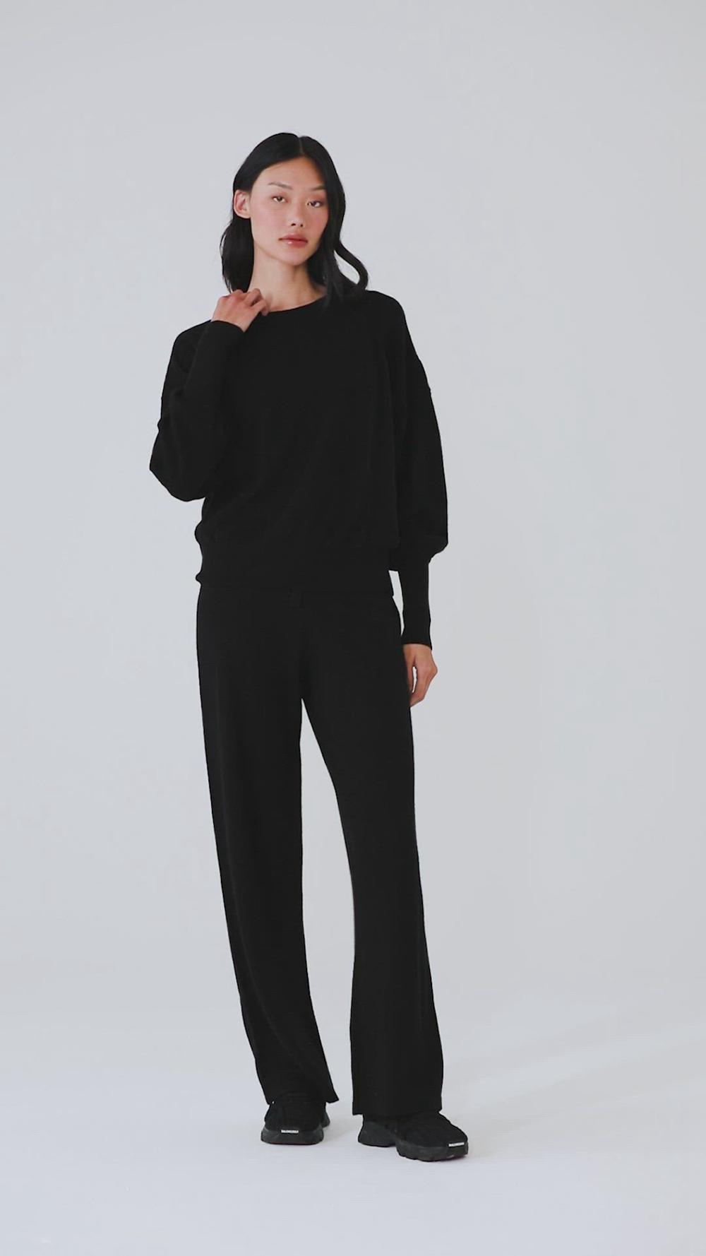 Φούτερ γυναικεια Alo Yoga Cashmere Jet Set Crew μαυρα | Greece  PSFKL-1943