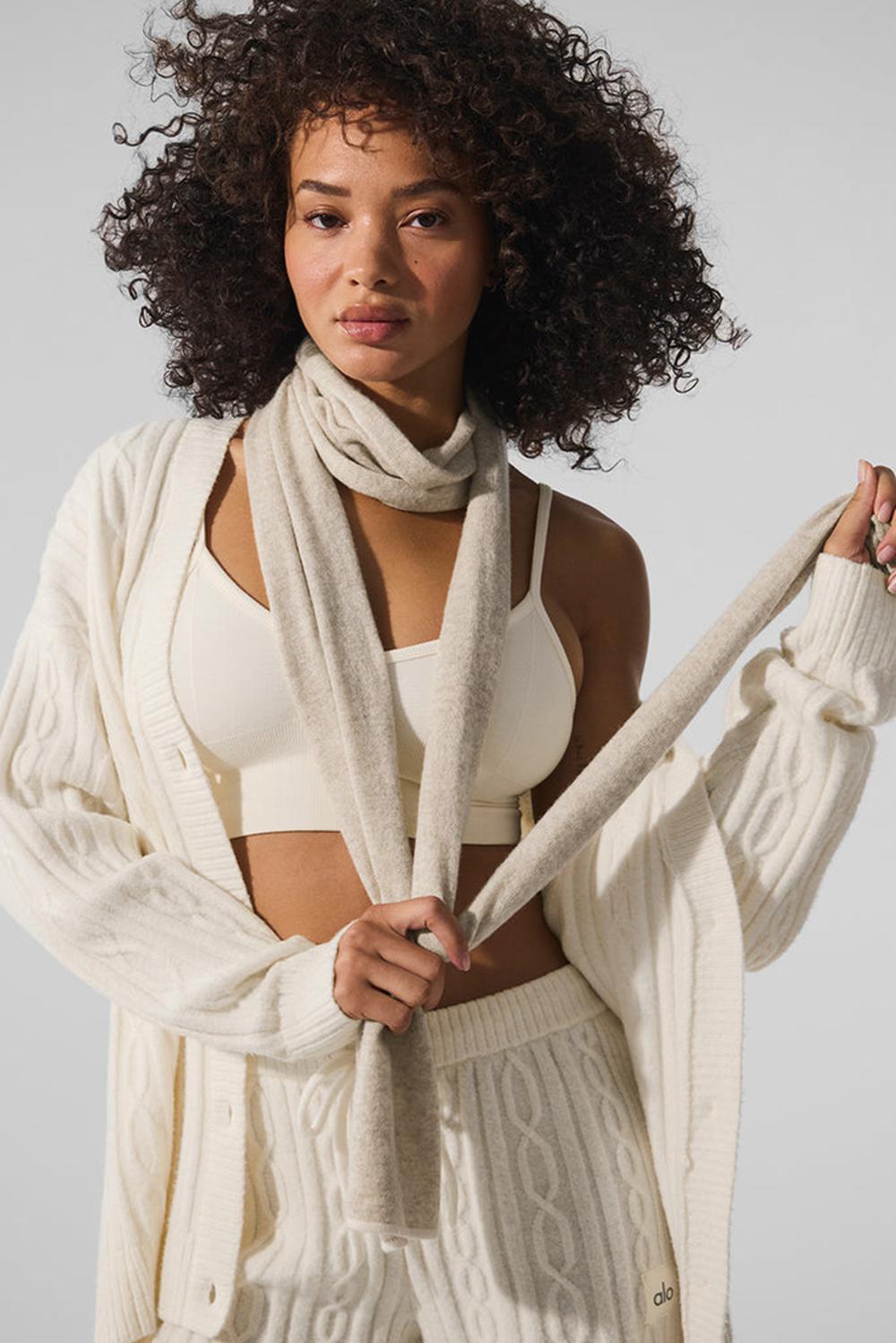 Κασκολ ανδρικα Alo Yoga Cashmere Light Frosted Winter Latte / Ivory | Greece  QWUIN-0583