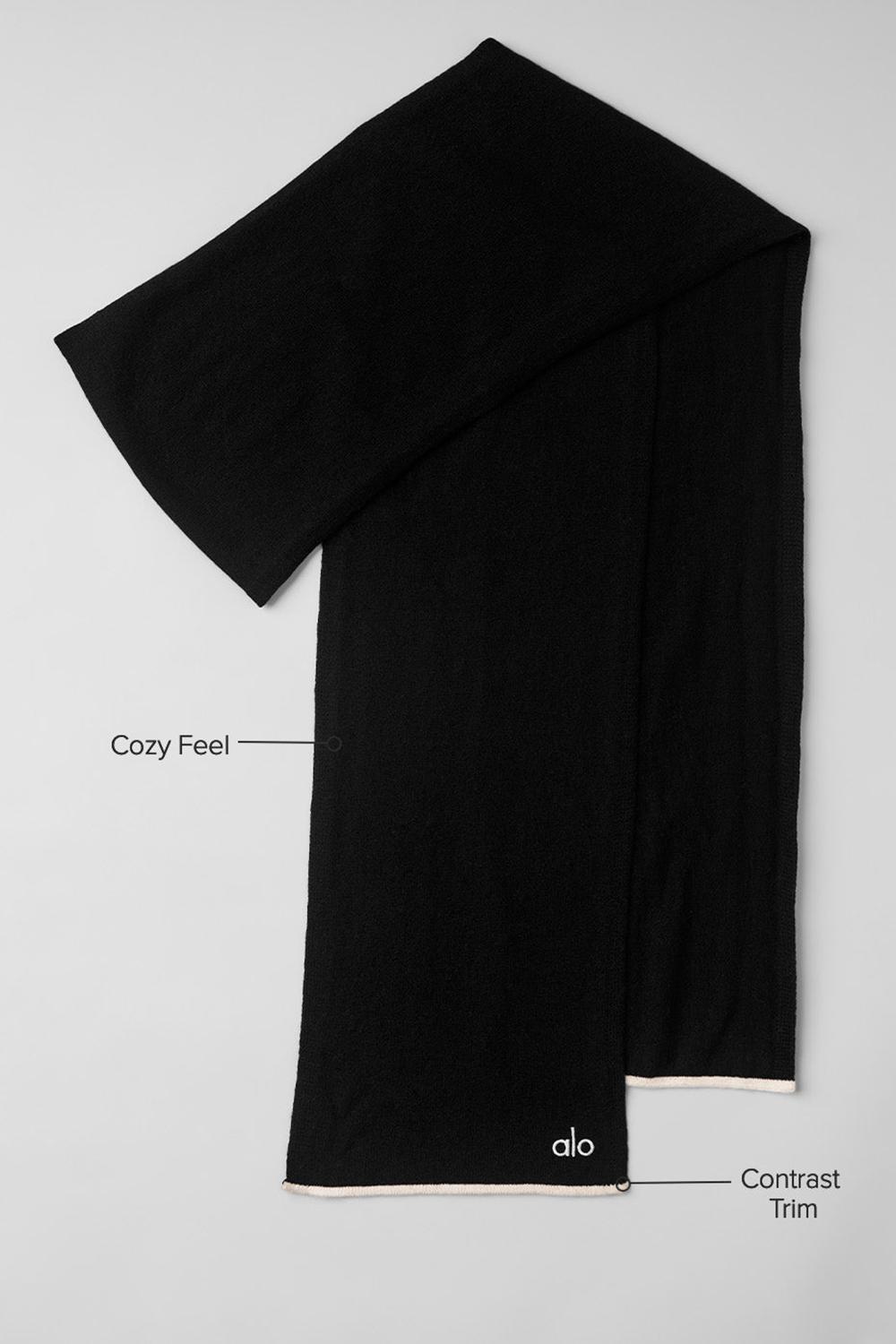 Κασκολ γυναικεια Alo Yoga Cashmere Light Frosted μαυρα | Greece  UXWZG-6832