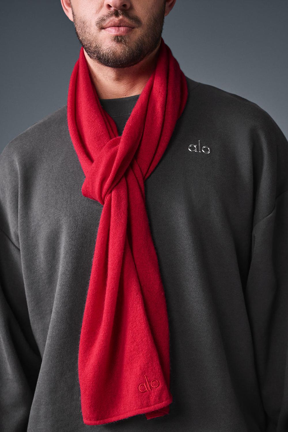 Κασκολ ανδρικα Alo Yoga Cashmere Light Frosted κοκκινα | Greece  ZTRJO-5740