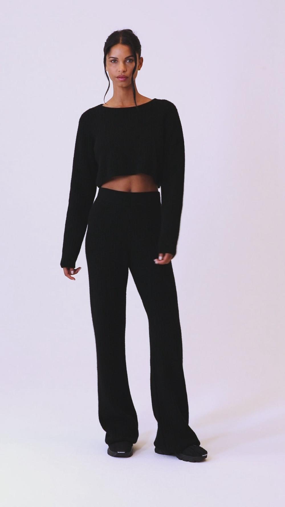 Μακρυμανικο γυναικεια Alo Yoga Cashmere Plush Waffle Cropped σκουρο μπλε | Greece  TNVRO-5740