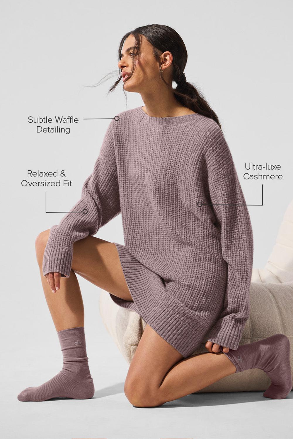 Φορεμα γυναικεια Alo Yoga Cashmere Plush Waffle Mushroom Heather | Greece  NPRWL-2801