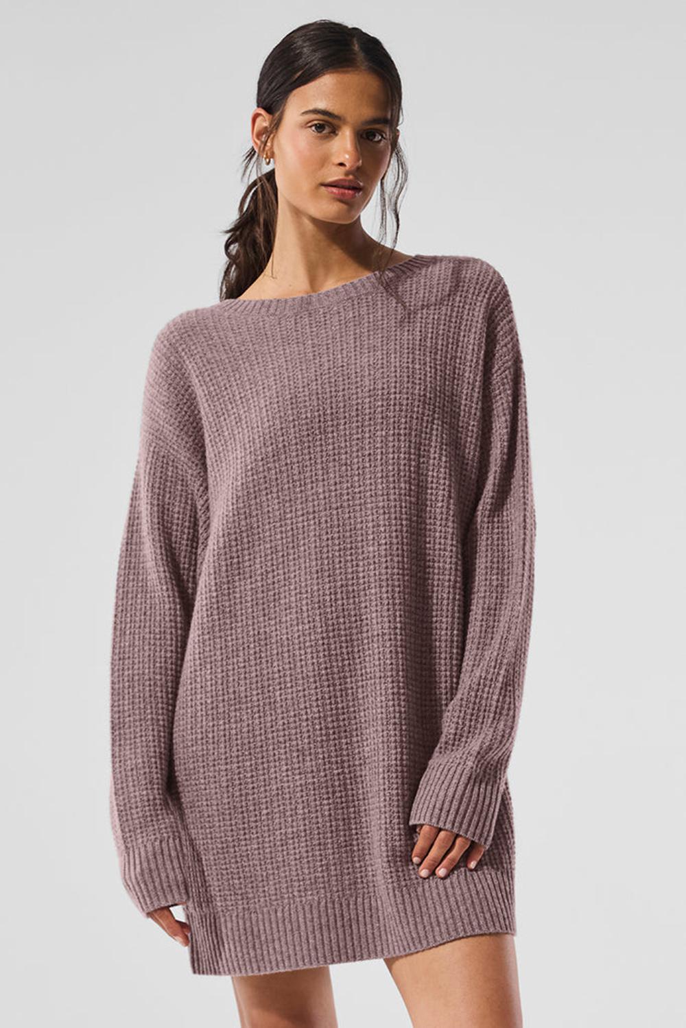 Φορεμα γυναικεια Alo Yoga Cashmere Plush Waffle Mushroom Heather | Greece  NPRWL-2801