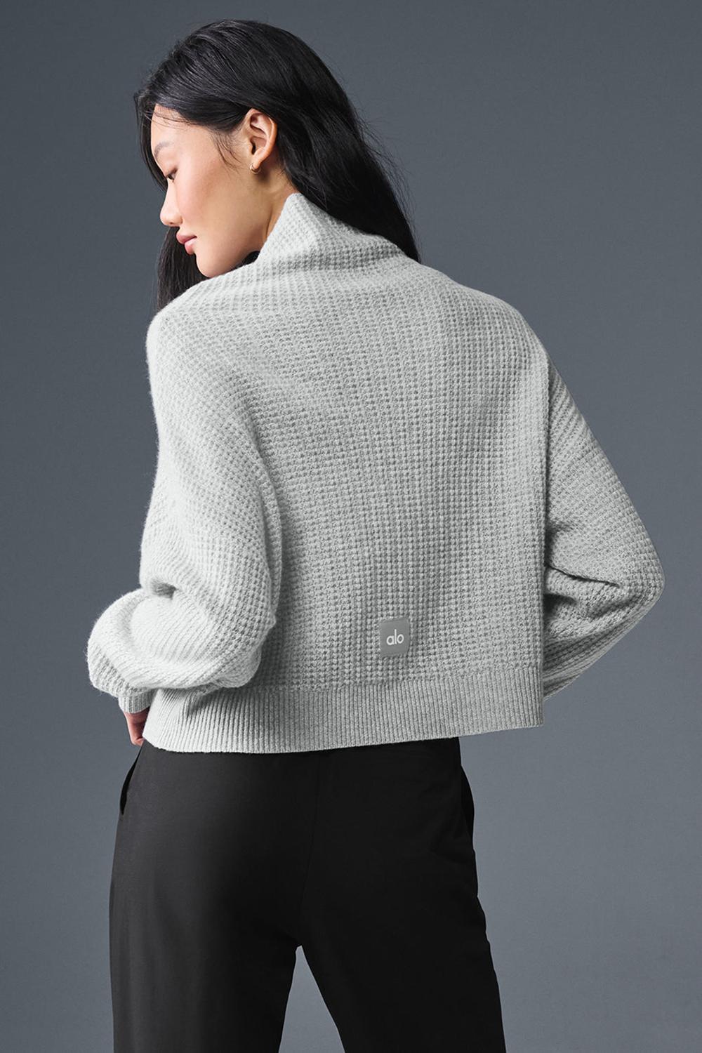 Φουτερ γυναικεια Alo Yoga Cashmere Plush Waffle Turtleneck γκρι | Greece  HEQLX-4836