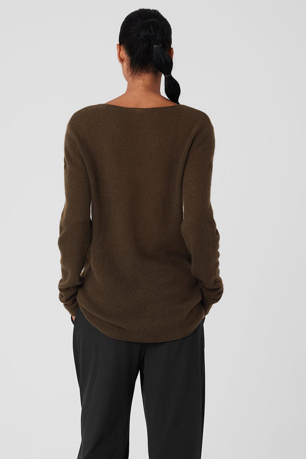 Μακρυμανικο γυναικεια Alo Yoga Cashmere Reform Espresso | Greece  BHYDZ-3964