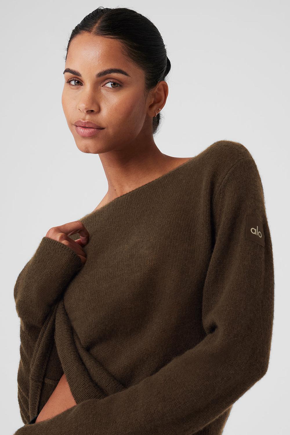 Μακρυμανικο γυναικεια Alo Yoga Cashmere Reform Espresso | Greece  BHYDZ-3964