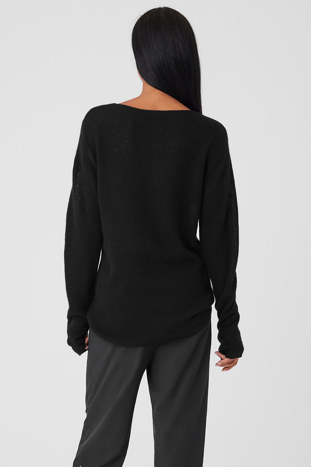 Μακρυμανικο γυναικεια Alo Yoga Cashmere Reform μαυρα | Greece  QMPAH-9347