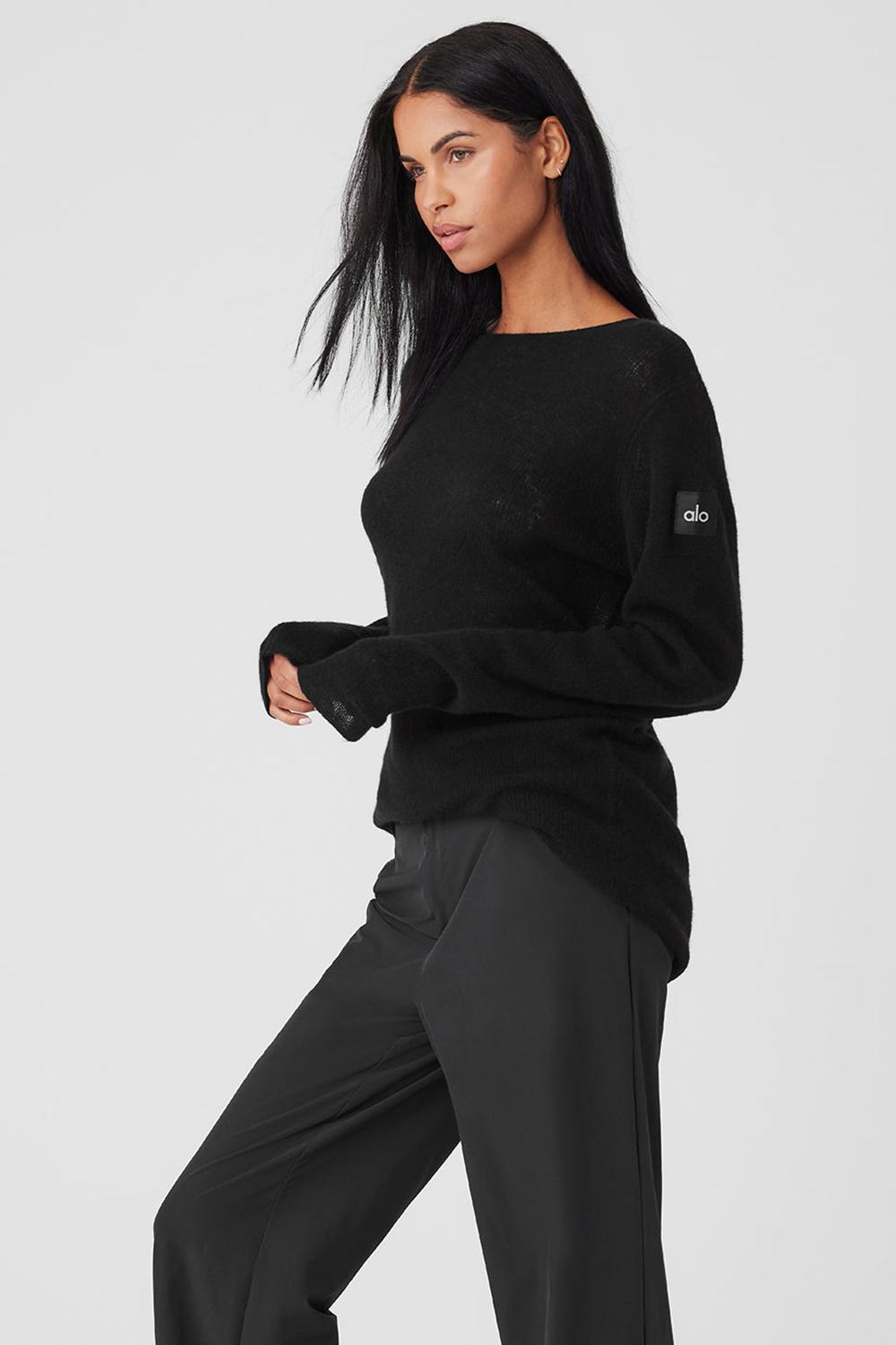 Μακρυμανικο γυναικεια Alo Yoga Cashmere Reform μαυρα | Greece  QMPAH-9347