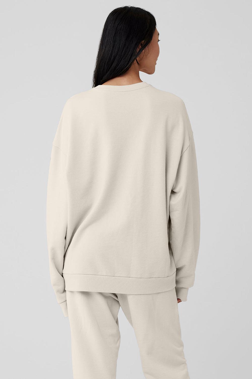 Φουτερ γυναικεια Alo Yoga Chill Crew Neck Bone | Greece  RVDZM-6057
