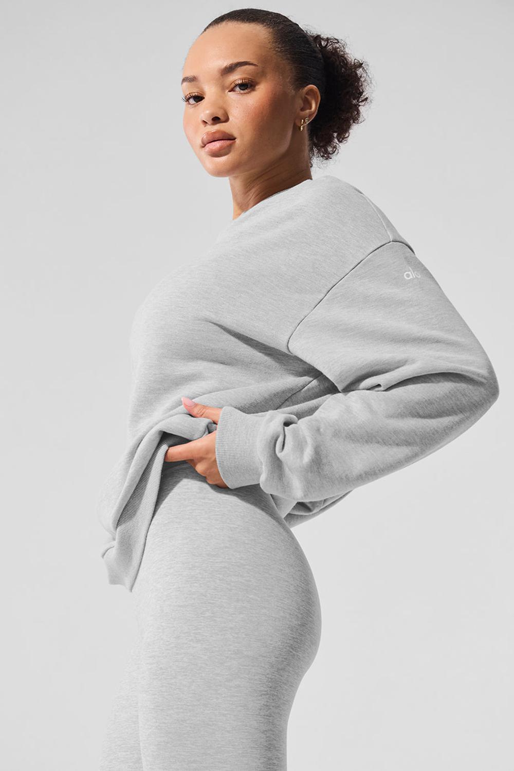 Φουτερ γυναικεια Alo Yoga Chill Crew Neck γκρι | Greece  CORQL-7896