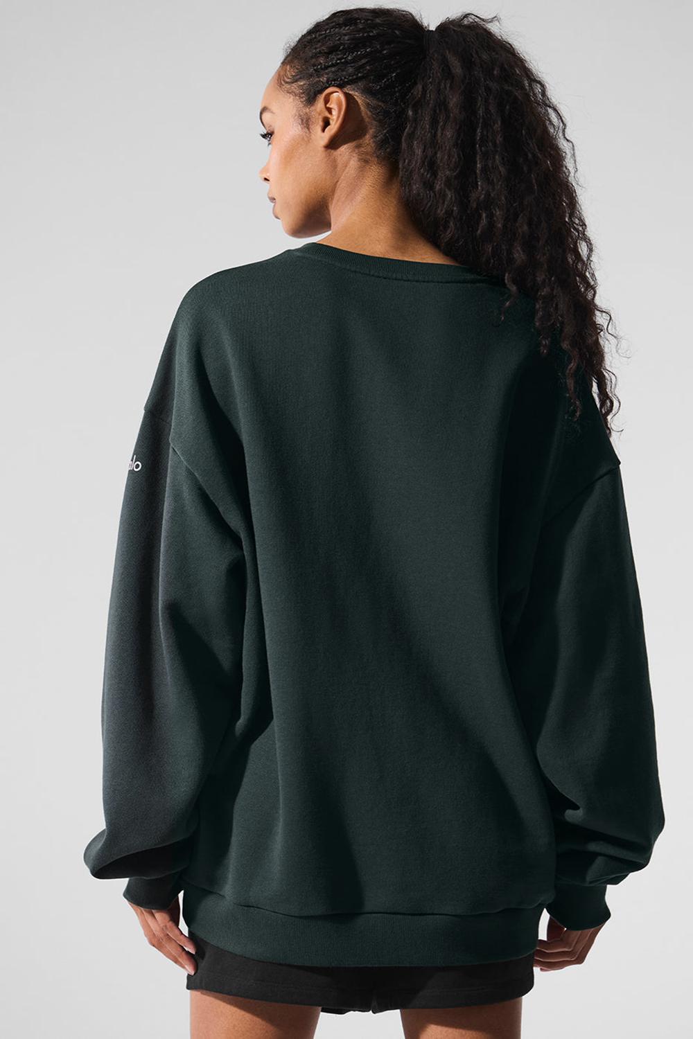 Φουτερ γυναικεια Alo Yoga Chill Crew Neck πρασινο | Greece  LZPCO-5748