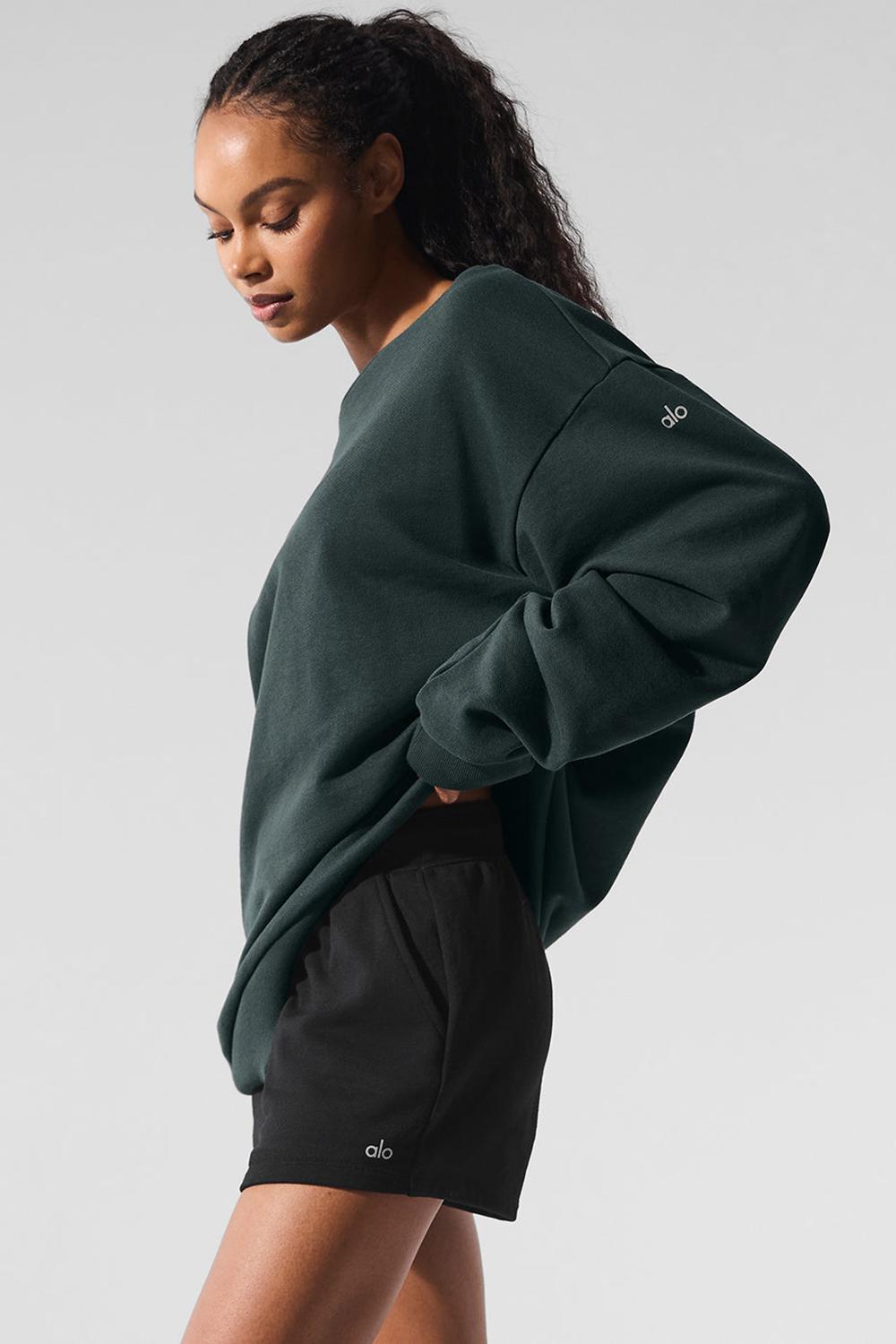 Φουτερ γυναικεια Alo Yoga Chill Crew Neck πρασινο | Greece  LZPCO-5748