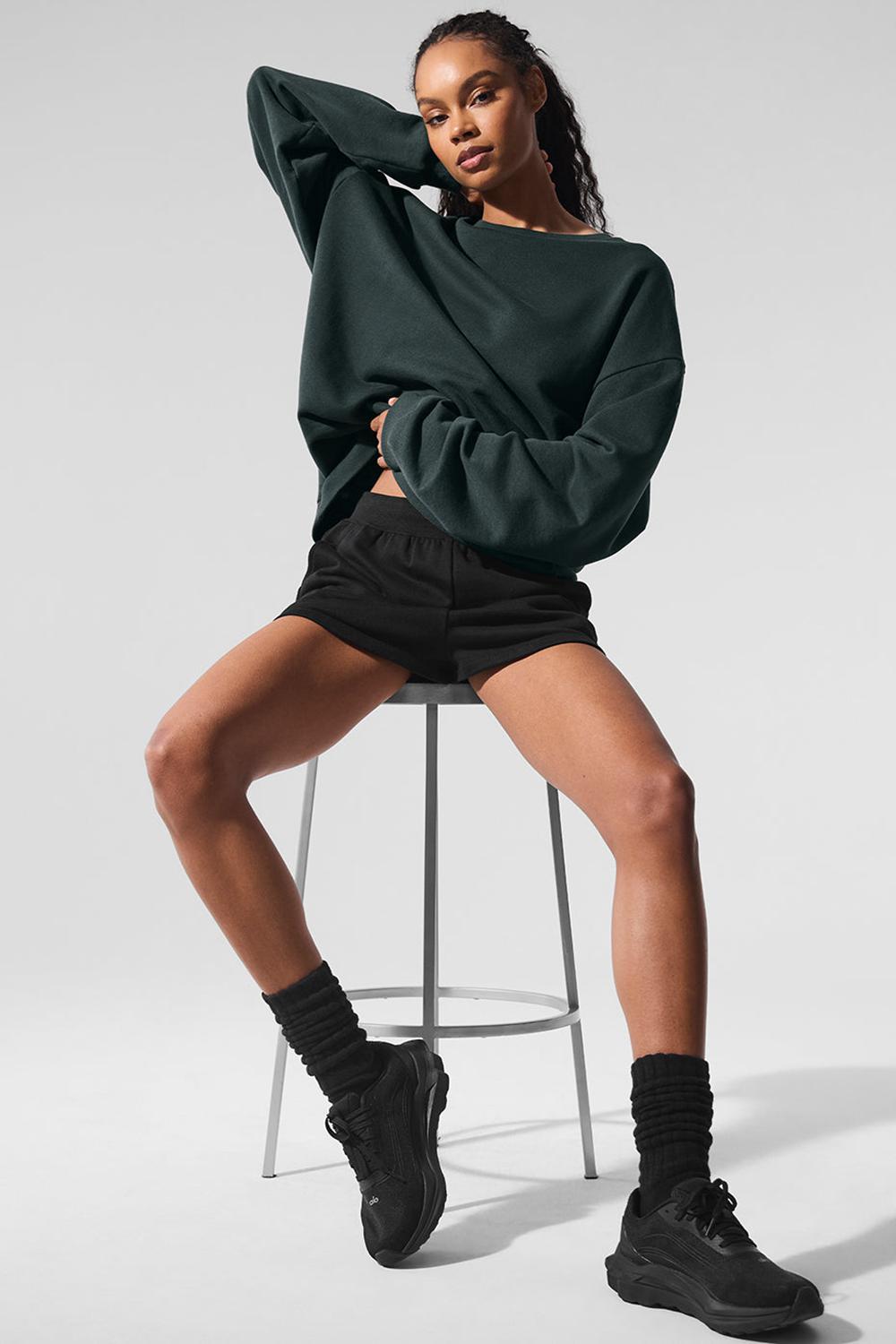Φουτερ γυναικεια Alo Yoga Chill Crew Neck πρασινο | Greece  LZPCO-5748