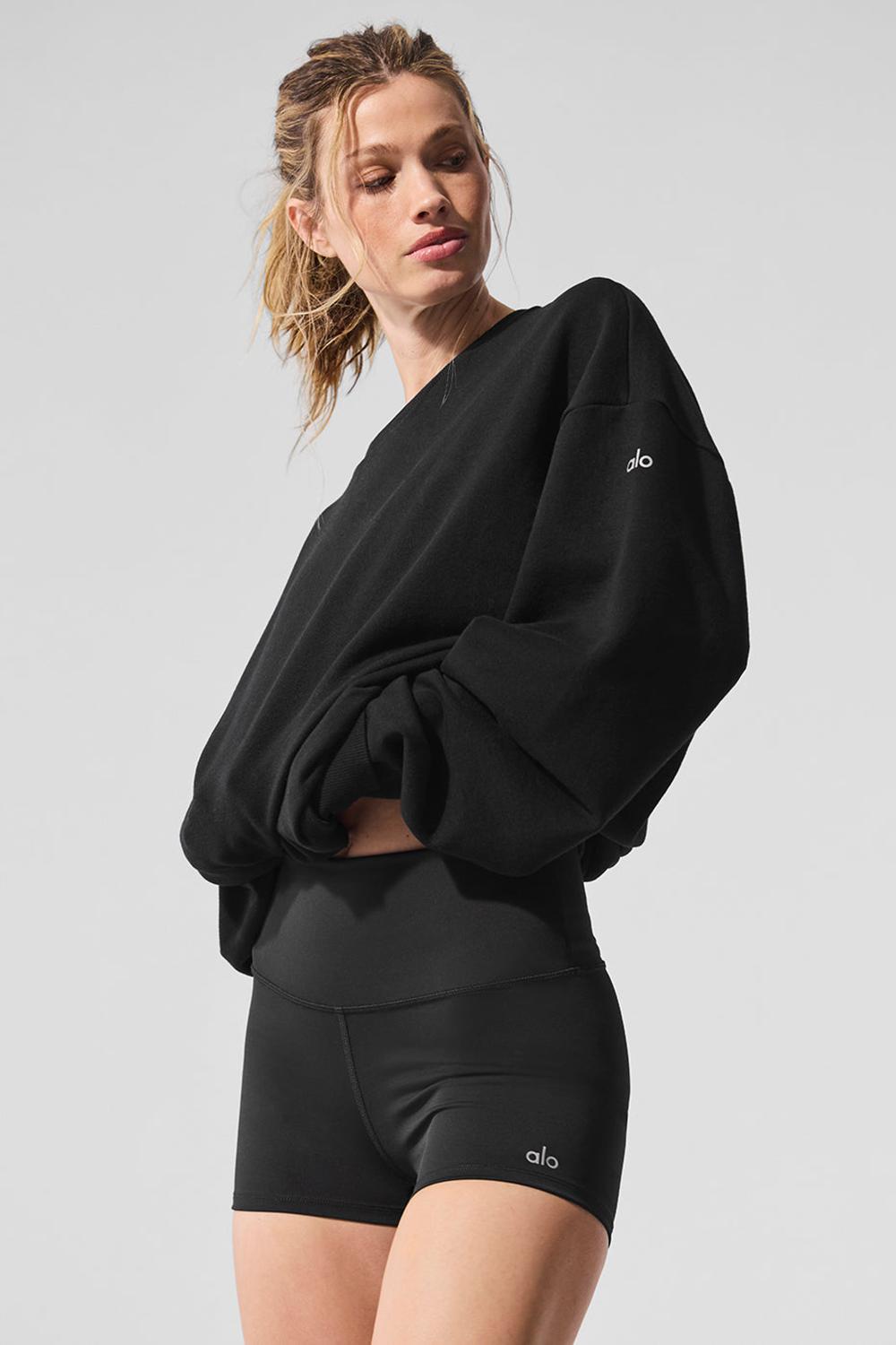 Φουτερ γυναικεια Alo Yoga Chill Crew Neck μαυρα | Greece  PYGMD-9507